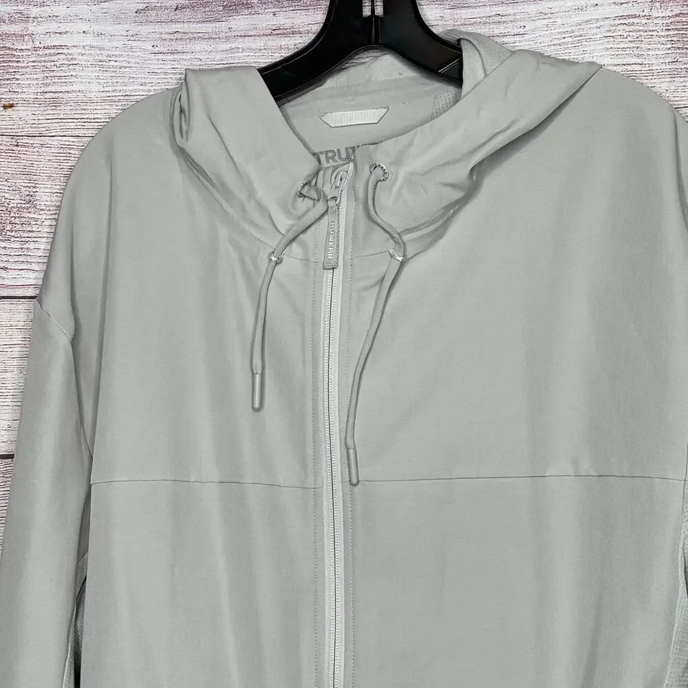 Truwear Full Zip Breathable Active Gray Stretch Moisture Wick Jacket 2XL New